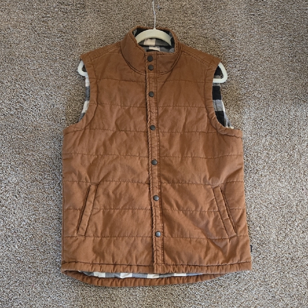 Union Men's Brown Quilted Vest Jacket Size Medium - Picture 3 of 6